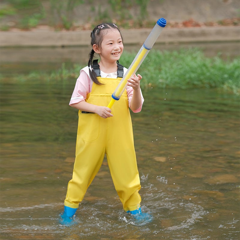 Children'S One-Piece Waterproof Suit, Wading And Sea Equipment, Beach Fishing And Water Play, Kindergarten Cartoon Suspenders Beach Pants - Image 1